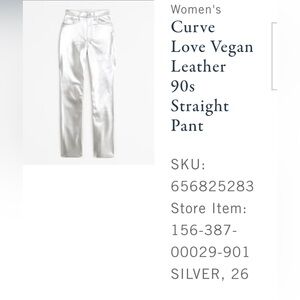 Abercrombie & Fitch silver leather curve love jeans